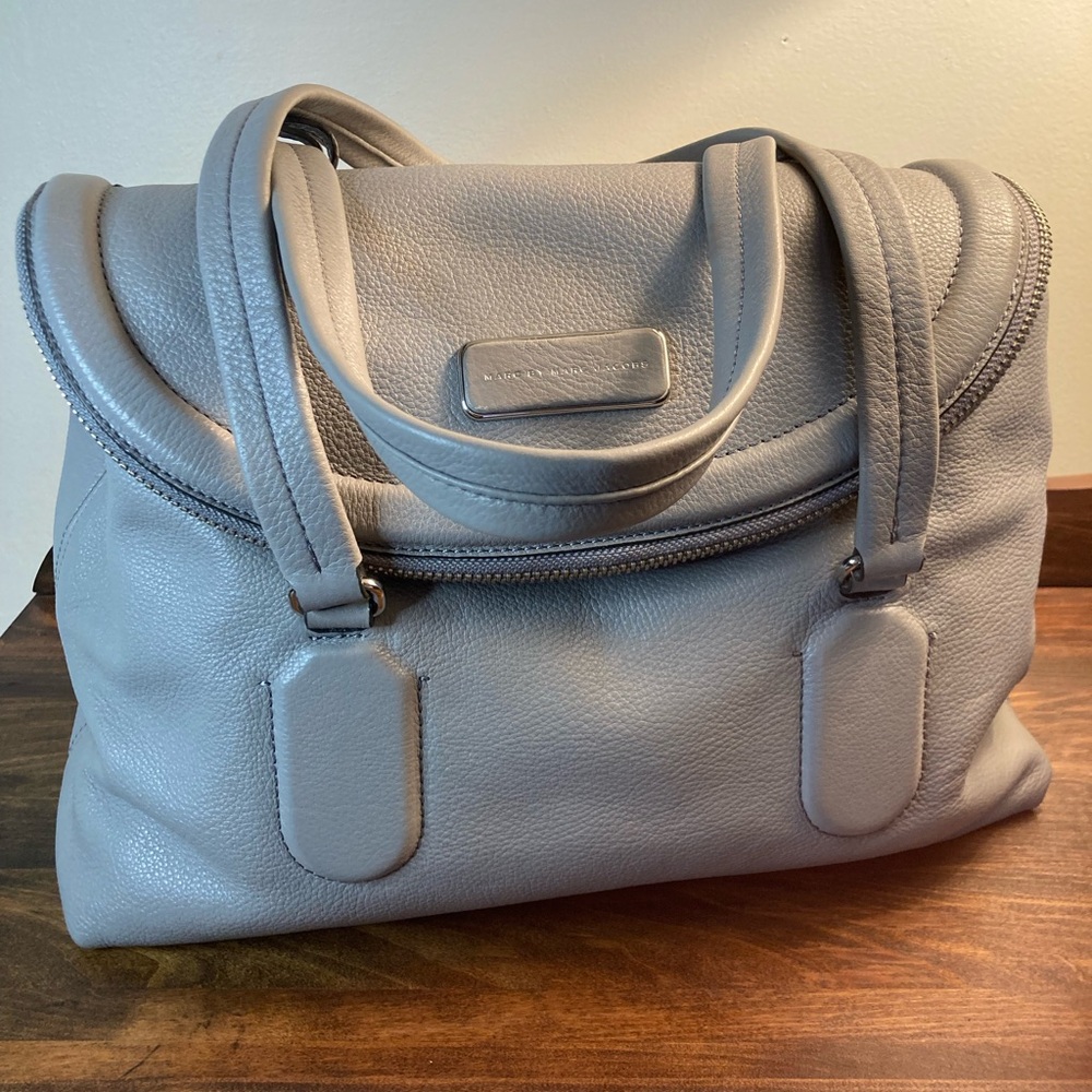 Marc by Marc Jacobs Gray Leather Satchel Bag
